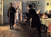 Ilya Repin Unexpected Visitors or Unexpected return china oil painting artist